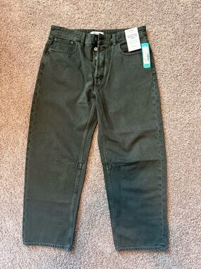 MADEWELL Darted Barrel Garment Dyed Jean in Bronzed Olive